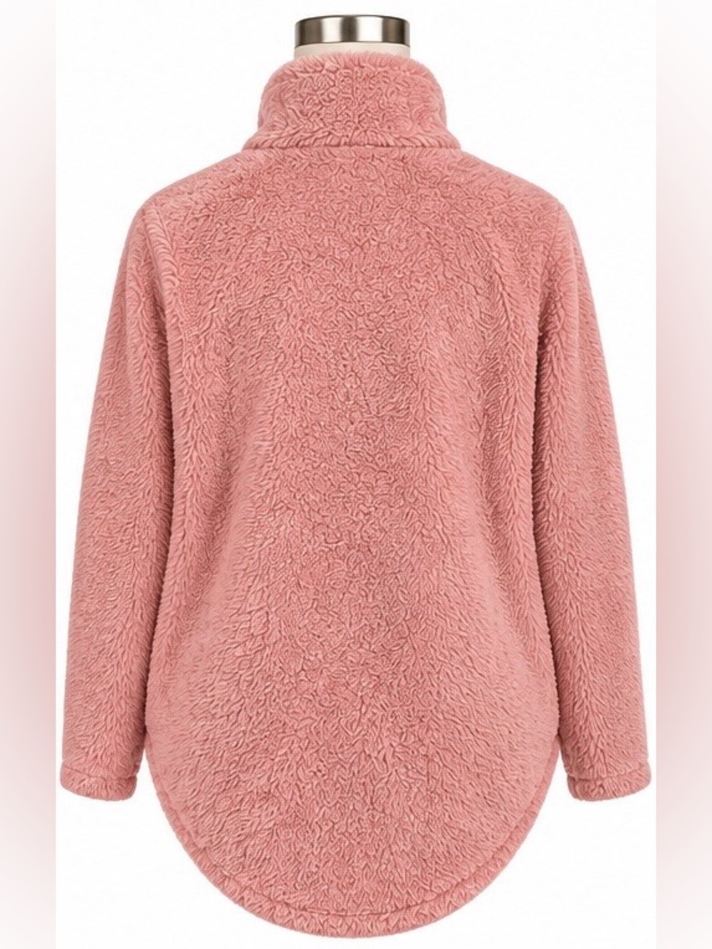 Charles River Apparel Pink Sherpa Quarter Zip Pullover Jacket Large Cozy - Picture 7 of 14